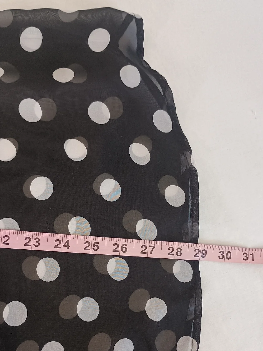 Women's Size XL Sheer Polka Dot Top Blouse Casual Black & White - Picture 7 of 10